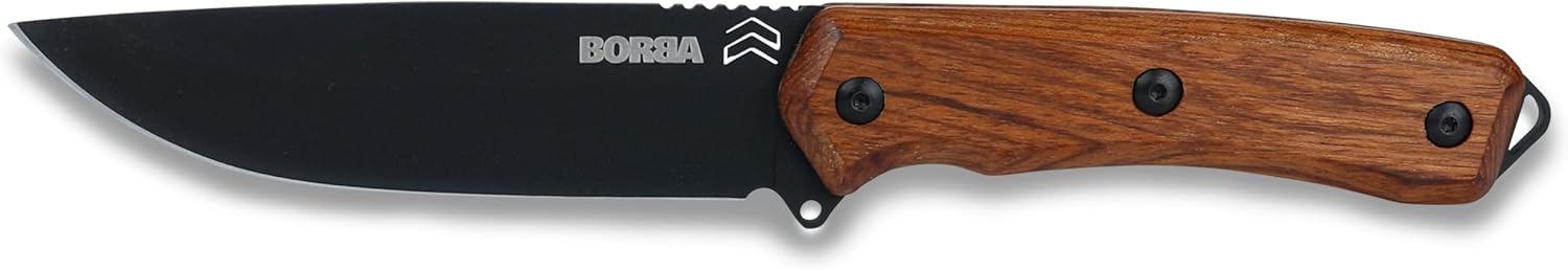 CIMO AX BORBA CARBON BLACK KNIFE 5” WITH LEATHER SHEATH