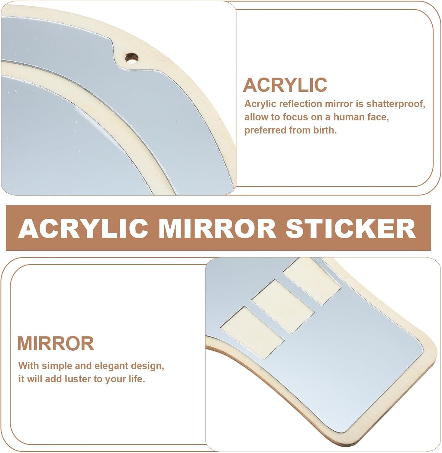 Alipis Acrylic Rabbit Mirror Wall Decor for Nursery Silver