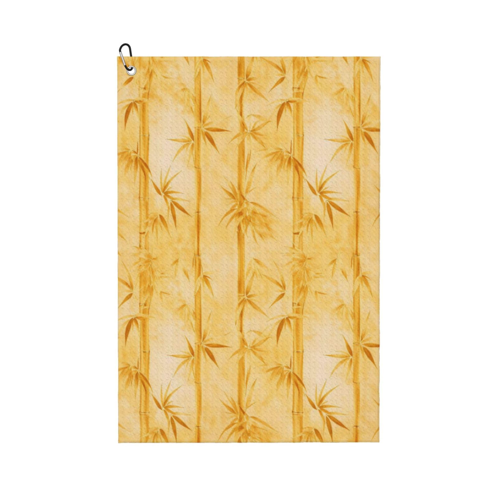 Oudrspo Oriental Zen Elegant Golden Bamboo Multi-Functional Golf Towel | Absorbent Quick Drying 16x24in
