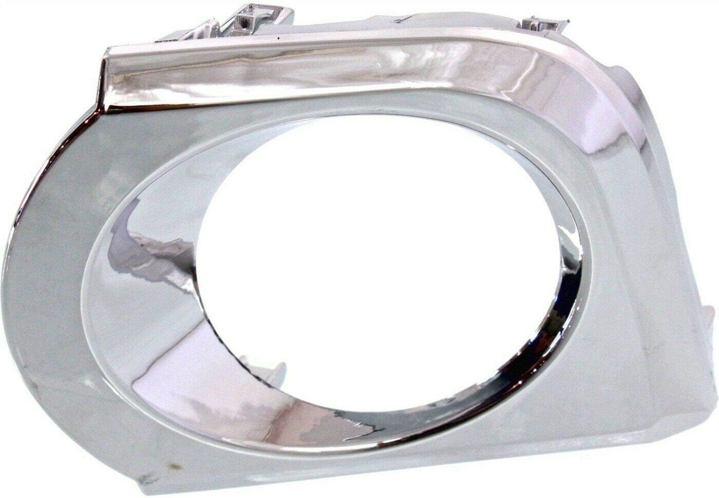 Front Right Passenger & Left Driver Side Bumper Fog Light Cover Set of 2 Replacement for 2010-2013 Toyota 4Runner Limited and SR5 Models Silver Chrome Textured Plastic TO1038134 TO1039134