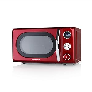 Orbegozo MIG 2042 - Microondas con grill, 20 litros de capacidad, 10 niveles de potencia, 8 menús automáticos preconfigurados, sistema de cocción multifunción, display digital LED, Rojo