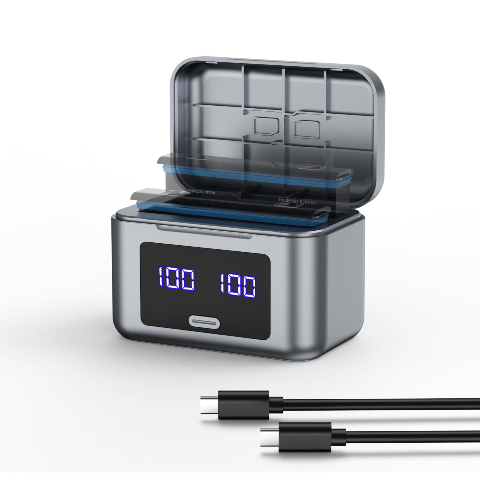 360 X5 Battery Charger, 20W Dual-slot Fast Charging Case with Digital Display, Compact and Travel-Friendly, Charger Hub for Insta360 X5 Accessories