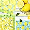 OXYLIPO 24Pcs Hawaii Lemon Scrapbook Paper Pad, Hawaiian Yellow Lemon Fruit Double-Sided Decopodge Paper, Cardstock Paper Scrapbooking DIY Decorative Background Cardmaking Supplies Craft #4