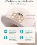 Paruu P16 Pompe à sein portable, pompe à sein électrique portable sans mains 4 Modes & 12 Niveaux d'aspiration, 309mmHg Max Suction puissante, 19/21/24mm Inserts à brides, Pompe d'allaitement sans fil, paquet de 2