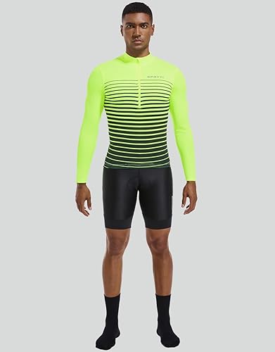 Vista 5 de Spotti Playera de mangas largas para ciclismo, para hombre. Remera para ciclismo, transpirable y de secado rápido.