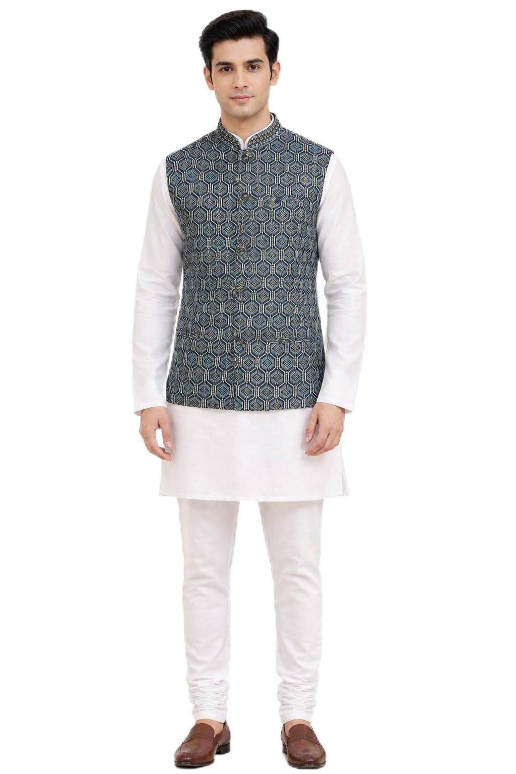Men's Ethnic Wear Modi Jacket with Geometric Print-picture-43