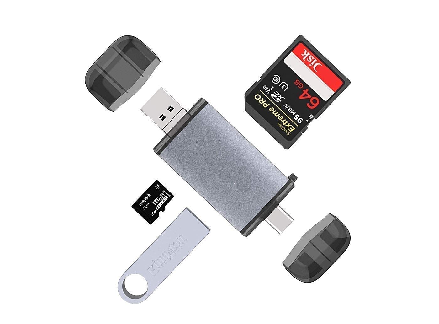 Farraige® 6 in 1 with OTG, SD Card Reader, USB Type C, USB 3.0 and Micro USB, for Memory Card | Portable| Compatible with TF, SD, Micro SD, SDHC, SDXC, MMC, RS-MMC, Micro SDXC