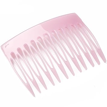 Tortoise Shell Hair Side Comb, Classic Design, Wide Teeth pink