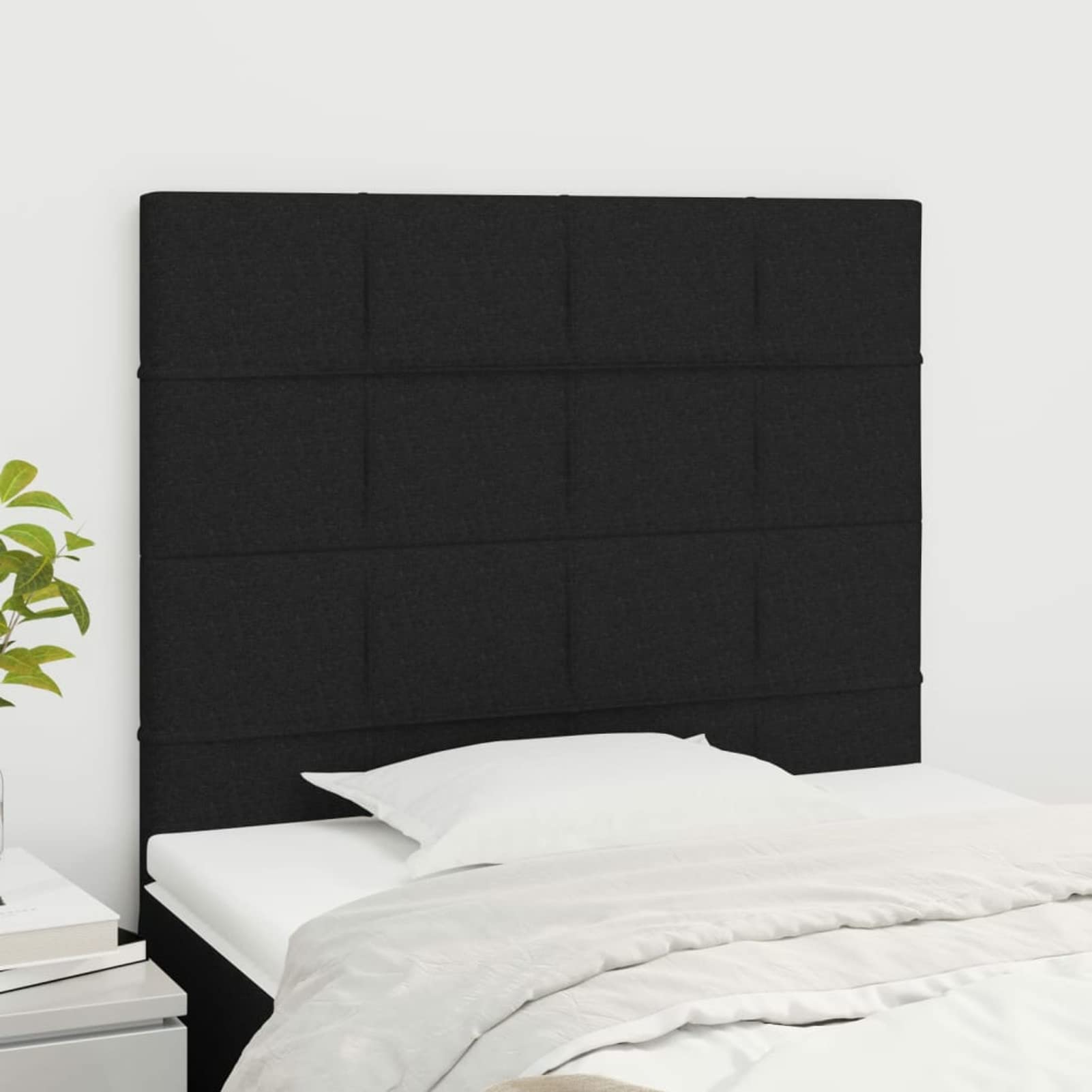Testiera Letto Singolo Tidyard In Tessuto, Design Con Orecchi, Grigio Chiaro, Regolabile In Altezza 90x5x118/128 Cm - Spalliera Per Supporto Schiena