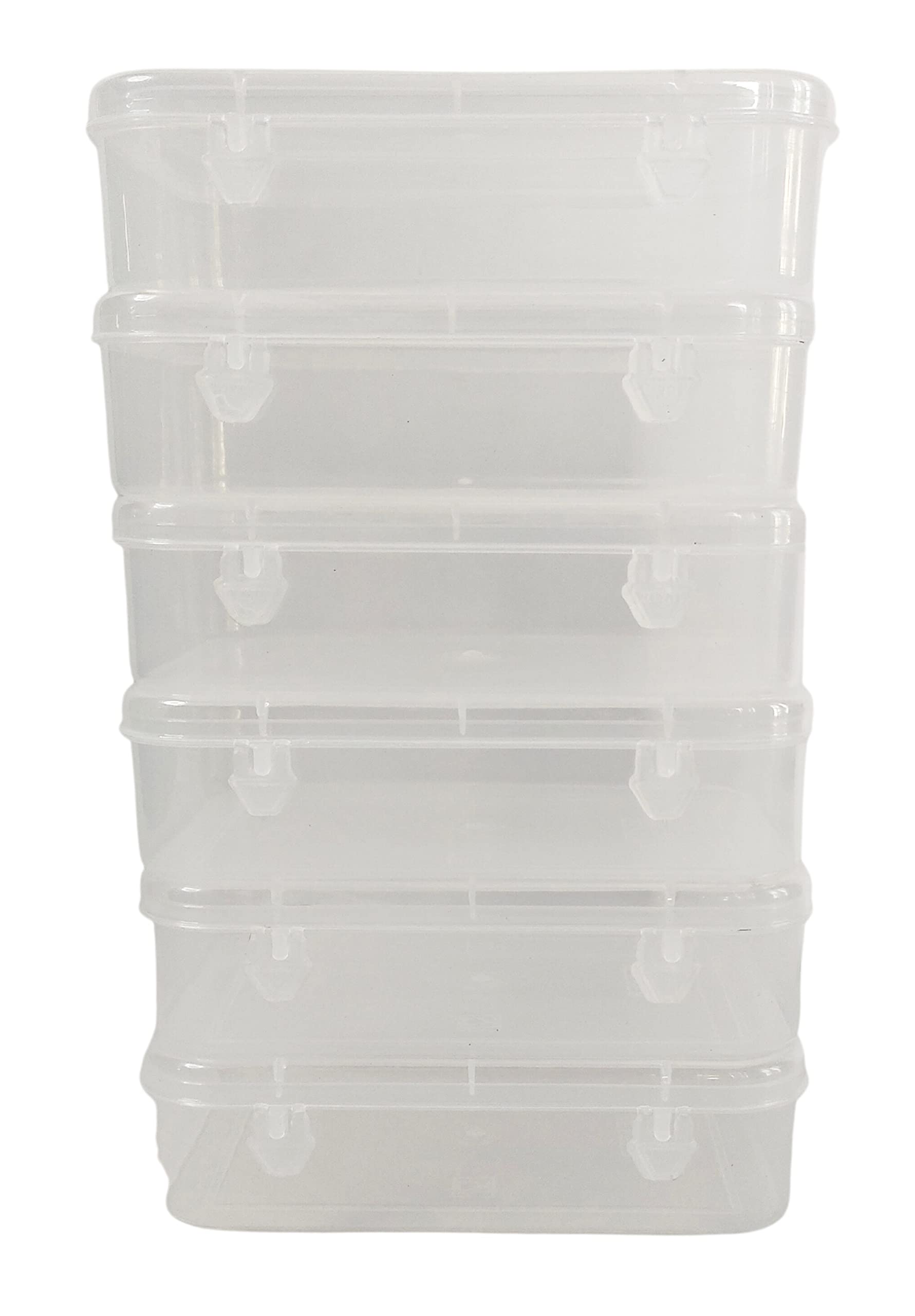Feliz Clear Plastic Small Storage Boxes Size 5.25 x 3.5 x 1.5 inches (Set of 6)