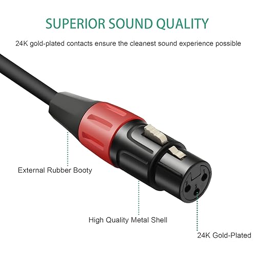 Miniatura 4 de Cable mini XLR a XLR, XLR hembra a mini XLR macho cable de audio para micrófono Blackmagic Pocket 4K Cámara Video Assist 4K - 3 pies