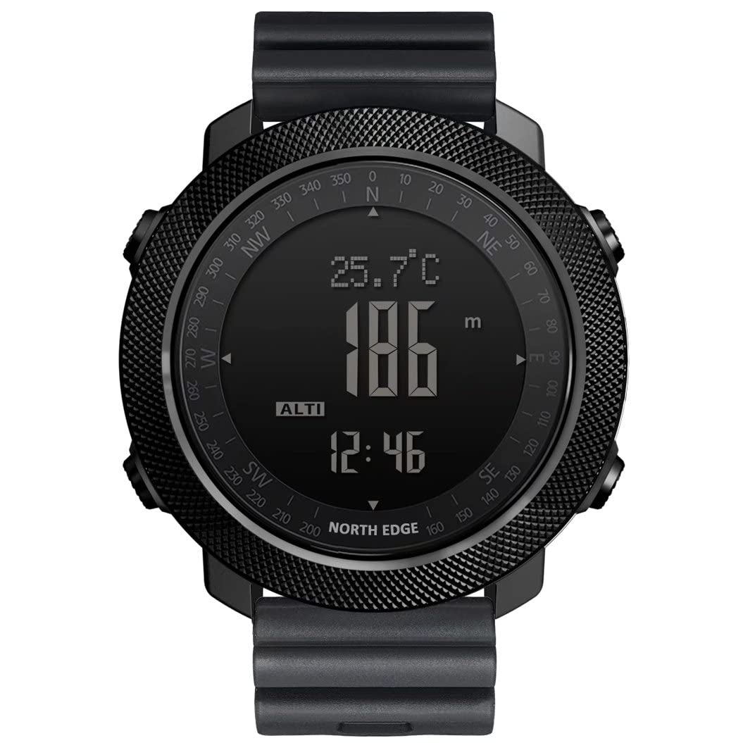 NORTH EDGE Apache Men's Sport Digital Watch Waterproof 50m Tactical Survival Watches with Stopwatch Alarm Countdown Dual Time Altimeter Barometer Compass Military Watches