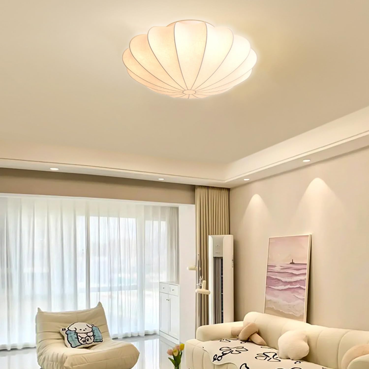 Amazon.com: MIXL-19.68 Inch Drum Ceiling Light,Wabi-Sabi Flush