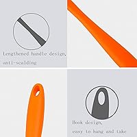 Vista 4 de Juego de 5 cucharones de silicona para sopa, juego de cucharas antiadherentes para el hogar adecuadas para servir y cocinar, silicona roja, azul