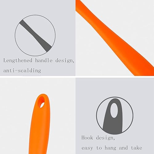 Miniatura 5 de Juego de 5 cucharones de silicona para sopa, juego de cucharas antiadherentes para el hogar adecuadas para servir y cocinar, silicona roja, azul,