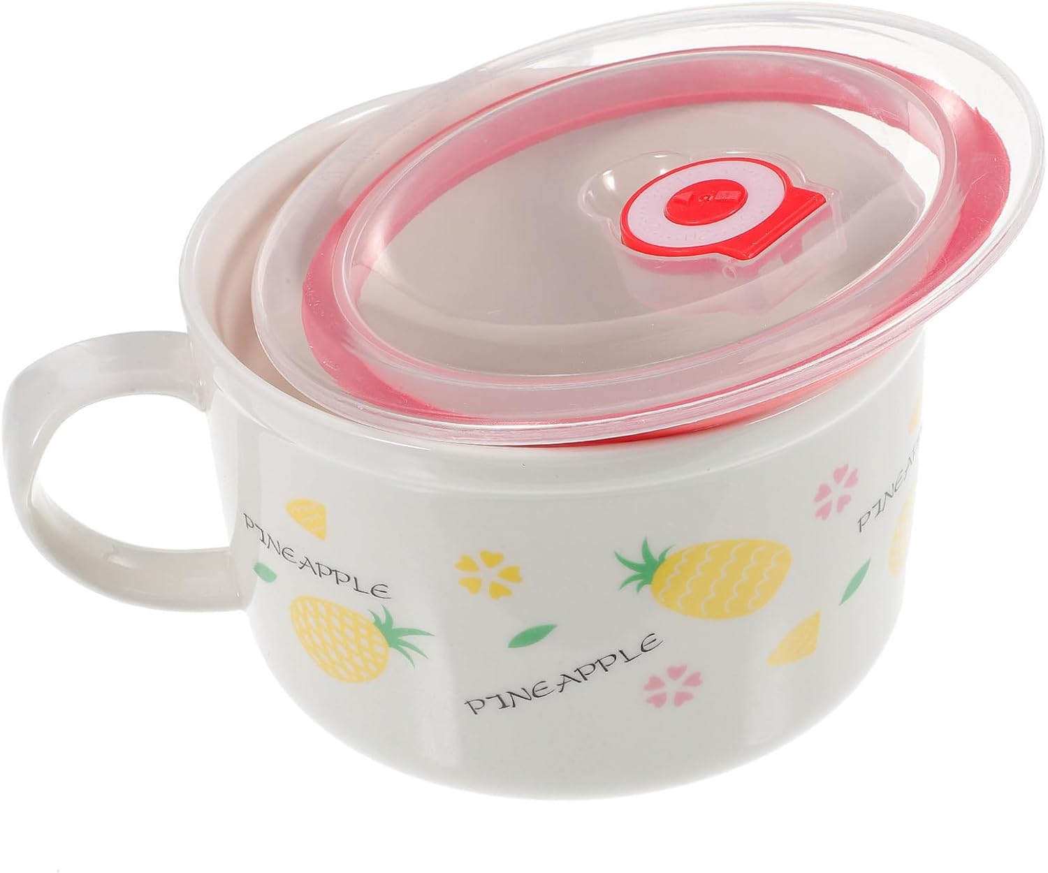 Ceramic Soup Mug with Lid and Handle for Microwave Use