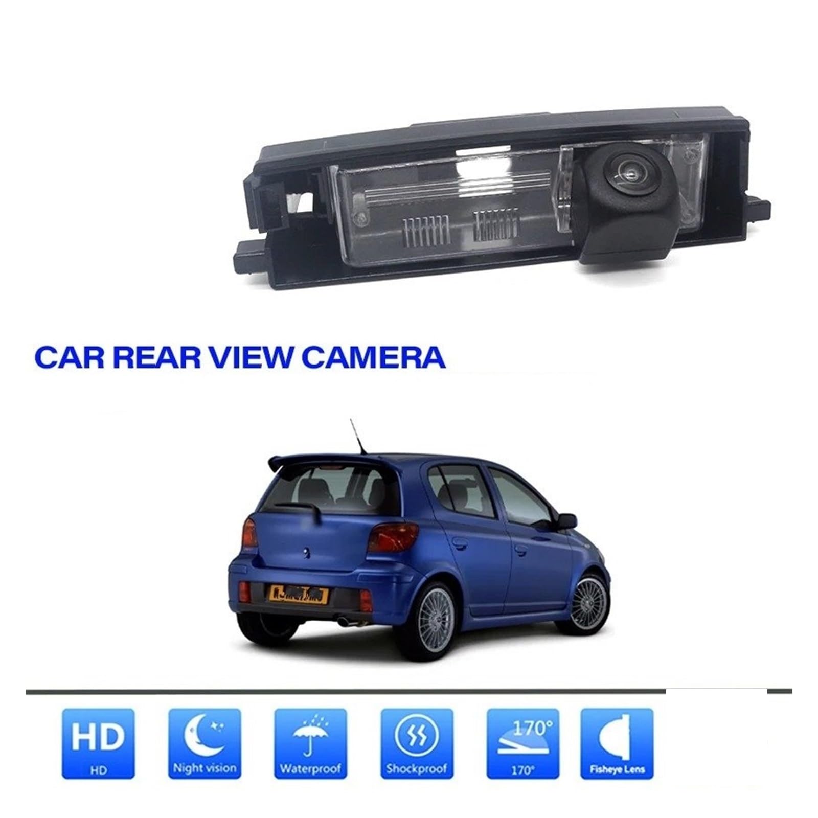 Zamiennik kamery cofania do Toyoty do Yaris, Vitz XP10, Hatchback, noktowizor, kamera cofania, kamera cofania, kamera cofania, kamera cofania, szerokokątna kamera cofania HD CCD (kamera)