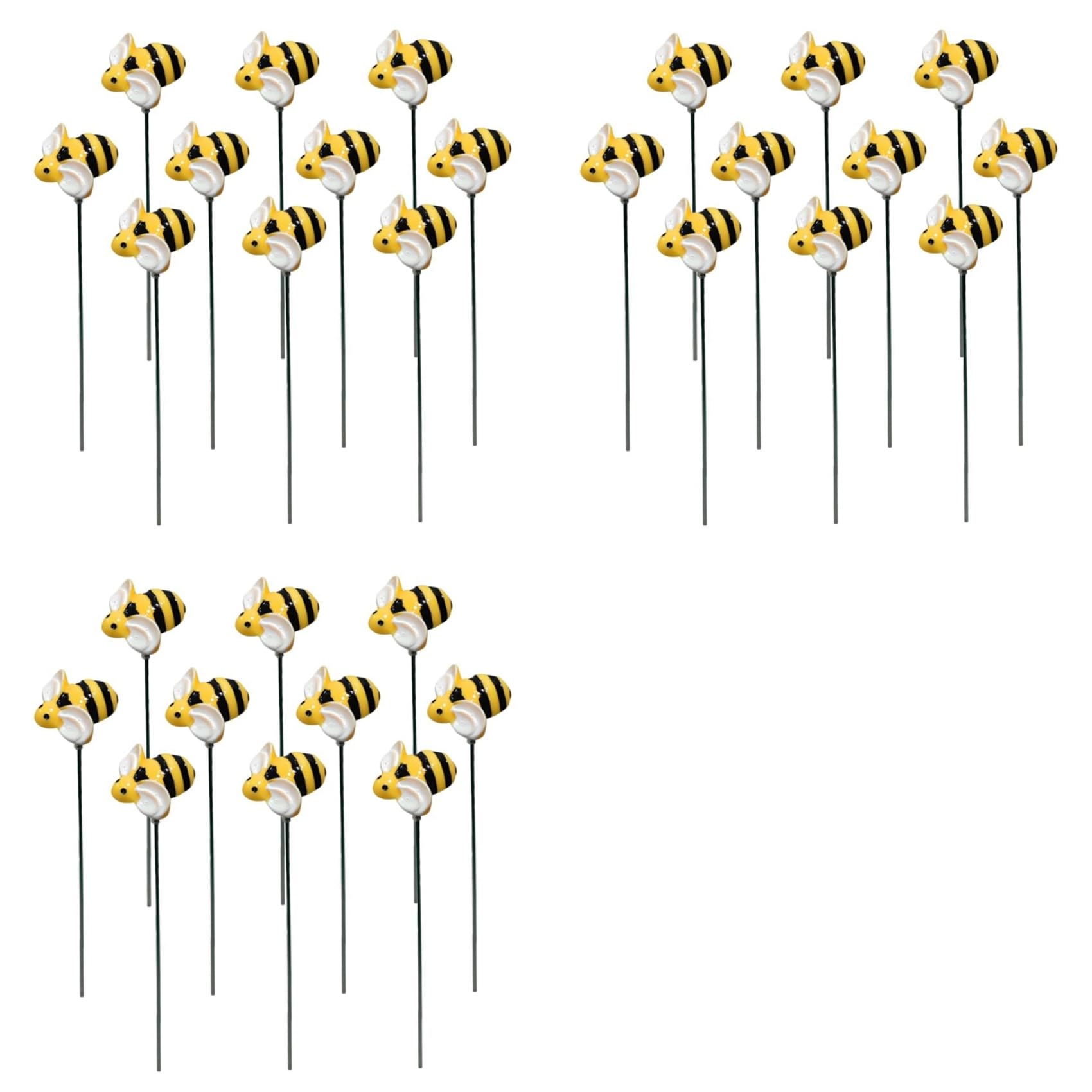 Jnchdghwa 30Pcs Little Bee Plug-in Bees Garden Stakes Stake Decor Bee Yards Garden Stake Yard Bees Sign Garden Stakes Decorative