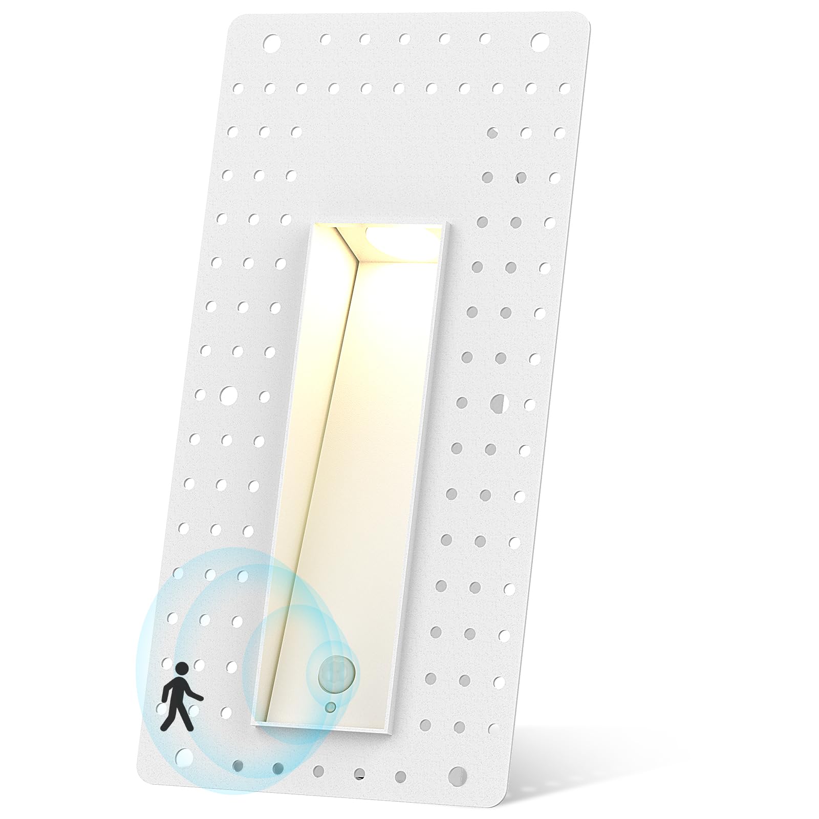 3W Recessed Motion Sensor Step Light, 3000K Warm White Night Wall Lights for Indoor Hallway, IP65 Waterproof Trimless Stair Lighting (White Finish)