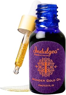 Indulgeo Essentials Wonder Gold Oil 15ml | 24K Gold Infused Makeup Face Primer for Dry and Sensitive Skin | Beauty Oil for...