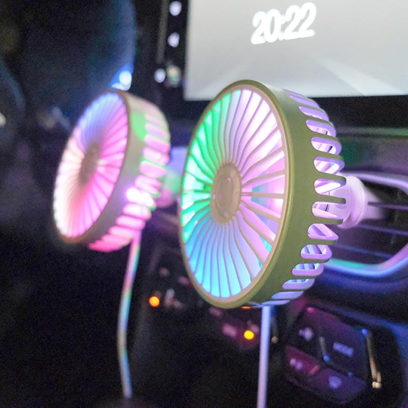 Cuppo Car USB portable cooling fan for air vent vehicle clip car fan with colorful LED lights with 360 Degree Air Flow|5V DC 3 Speed Quiet Strong Dashboard Auto High Cooling (B0D4JD8K5L) Amazon Price History, Amazon Price Tracker