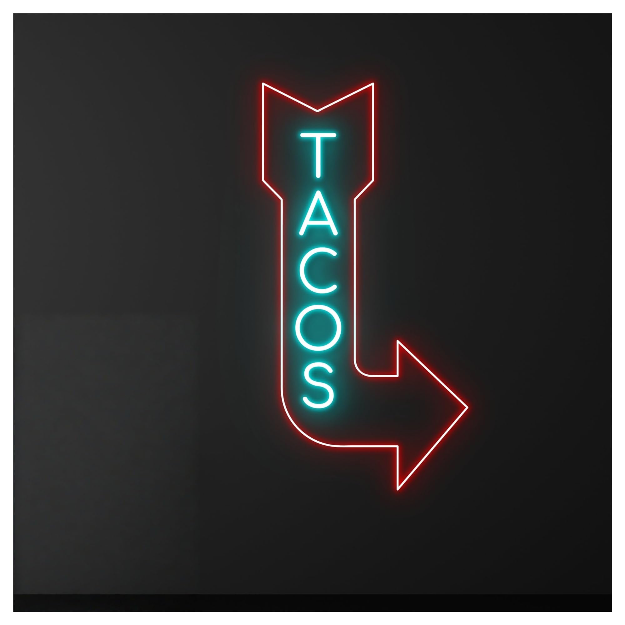 RONGCH Hanging Art Neon Signs Tacos Direction Arrow Right Neon Sign Enter Welcome Shop Lighting 50cm