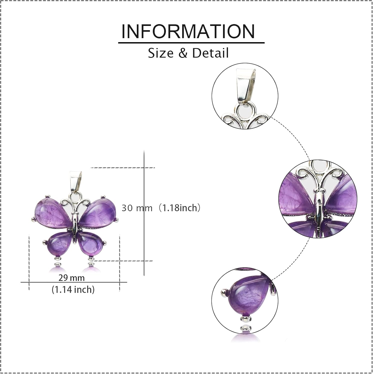 Natural Stone Butterfly Pendant, Assorted Gemstone Jewelry with Gift Bag – Healing Crystal Charm for DIY Jewelry Making Bracelets, Earrings - Image 2