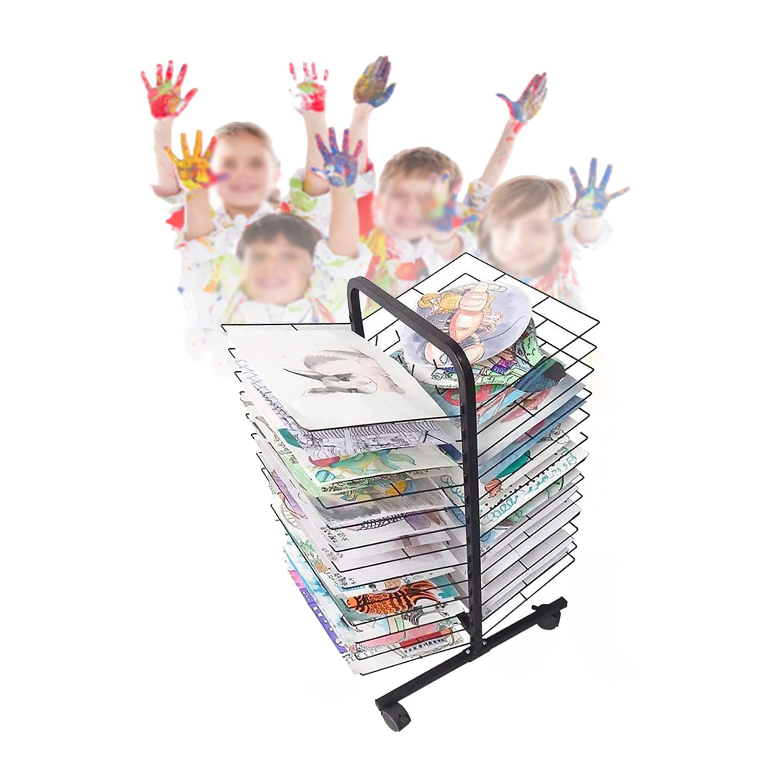 Aioneer Mobile Art Drying Rack,Drying Rack for Painting,Suitable for Home Or Classroom Use,Protect Artwork When Drying Suitable for A3/K8
