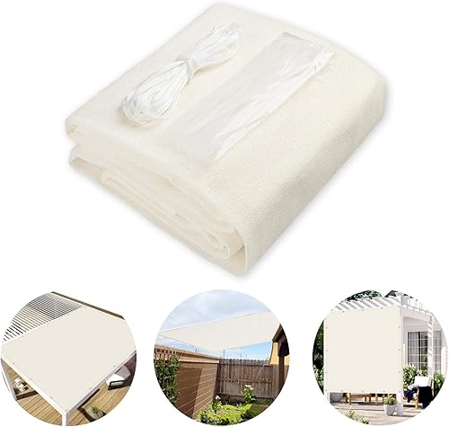 Miniatura 7 de LOVE STORY Parasol de tela para exteriores de 6 x 8 pies, con ojales, 95 % de protección UV para patio, color beige