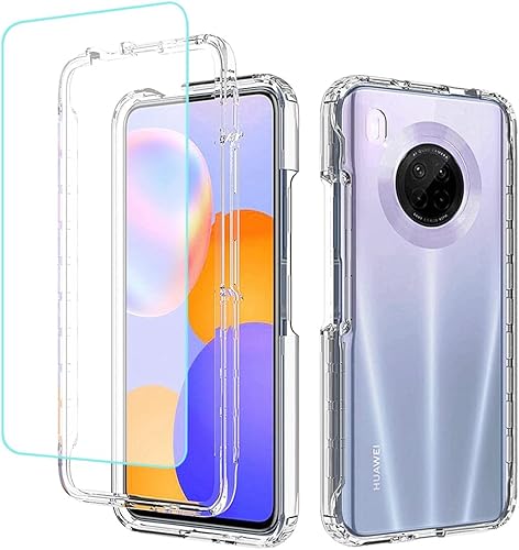 Miniatura 1 de Funda transparente compatible con Huawei Y9A/Enjoy 20 Plus 5G FRL-L22 con protector de pantalla de vidrio templado, bonito protector de cristal a