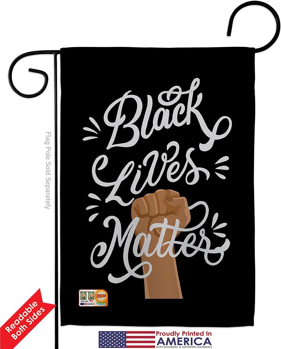 Stop Racism Yard Signs Wall Decor American Flag Banner Pack Patio Porch Lawn Garden Outdoor Decorations Tapestry Black History Month BLM African Americans Heritage Made in USA
