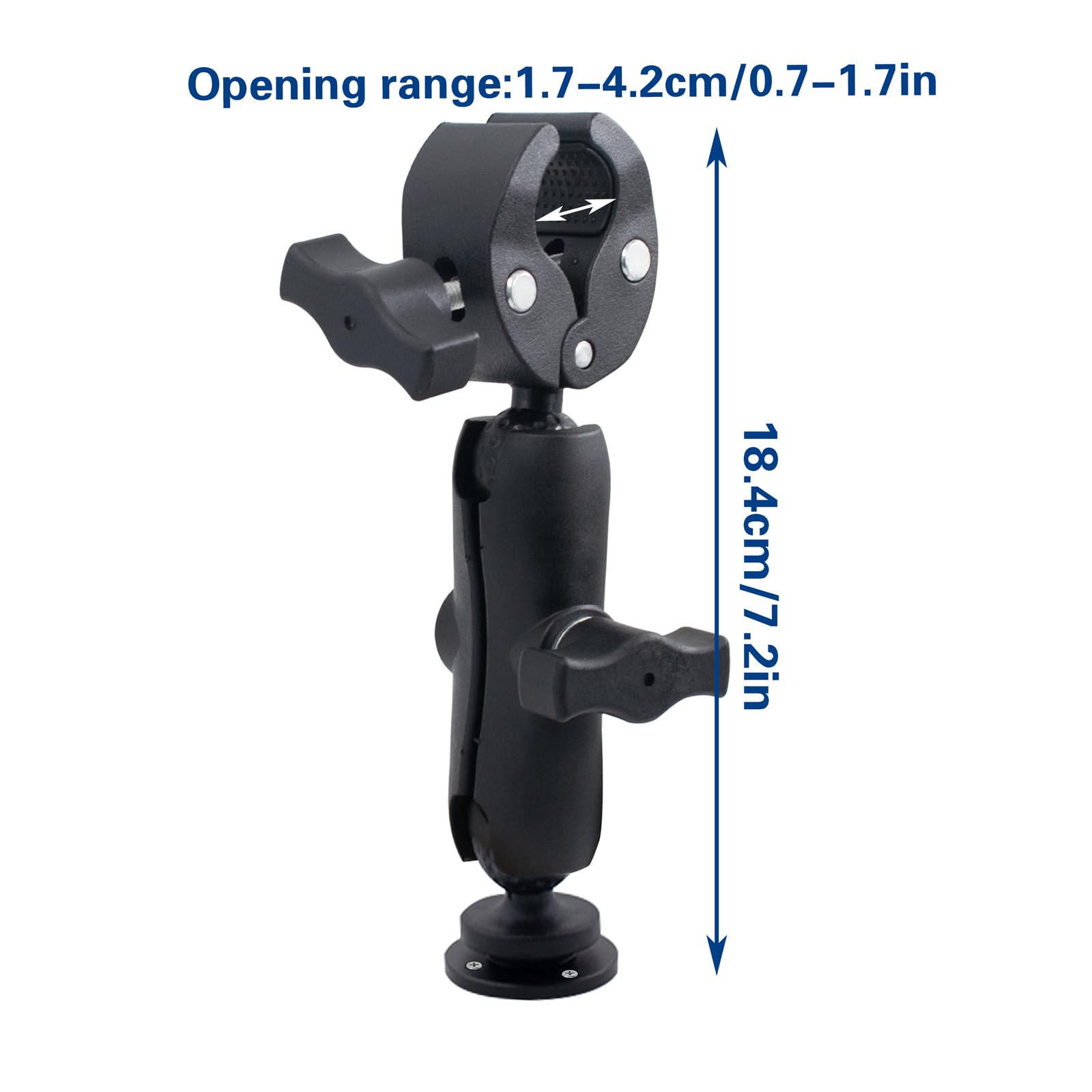Trolling Motor Stabilizzatore 360° Supporto Regolabile Anti Vibration Morsetto per Kayak, Barca, , Marine Adatto a aste con diametro da 2 cm a 4 cm
