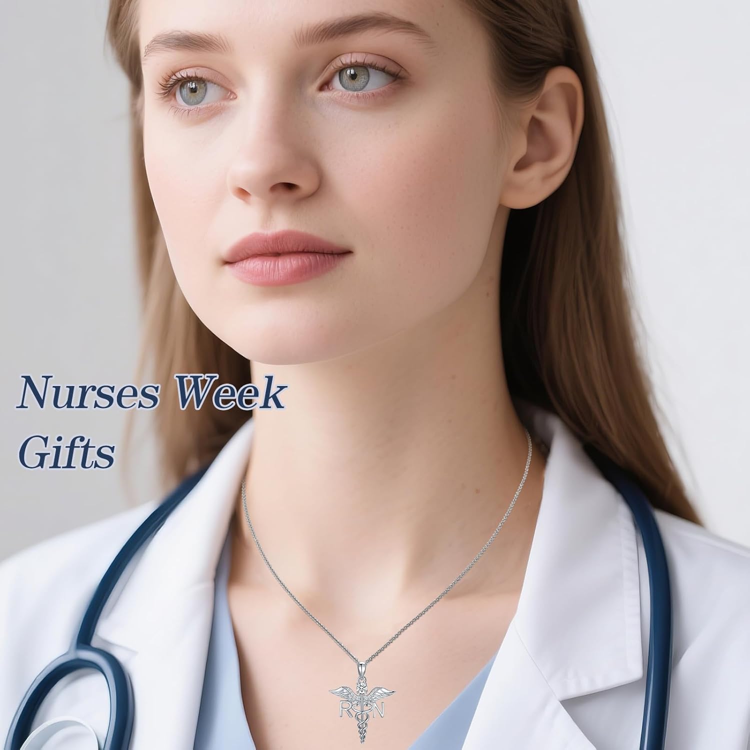 WINNICACA Nurse Gifts for Women 925 Sterling Silver Caduceus Angel Wing RN Necklaces Jewelry Gifts for Nurses Doctors Medical Students Nurses Week Appreciation Graduation Christmas Gift
