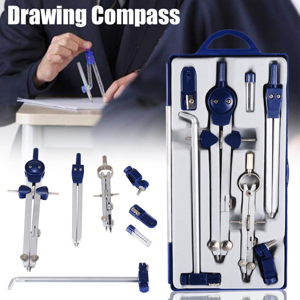 Zirkel Set zum Zeichnen, Professionelles Kompass Set, Mathematikkompass Zeichenwerkzeug, Professioneller Zimmermannsbleistift Kompass für Schule, Ingenieur, Architektur und Holzbearbeitung