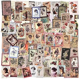 240 Sheets Scrapbooking Sticker Washi Sticker Vintage Postage Stamp Sticker Sealing Sticker Planner Stickers Retro Decoration for Notebook Diary Album Journals DIY Arts and Crafts (Ancient)