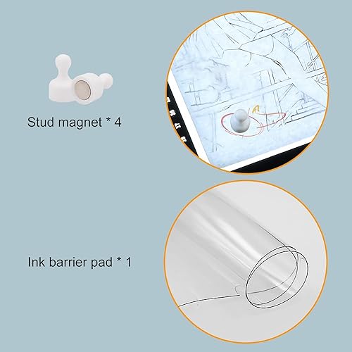 Miniatura 6 de GUPENAA Caja de luz LED para trazar, almohadilla de luz recargable alimentada por USB, tablero de luz regulable de 3 colores para eliminar vinilo