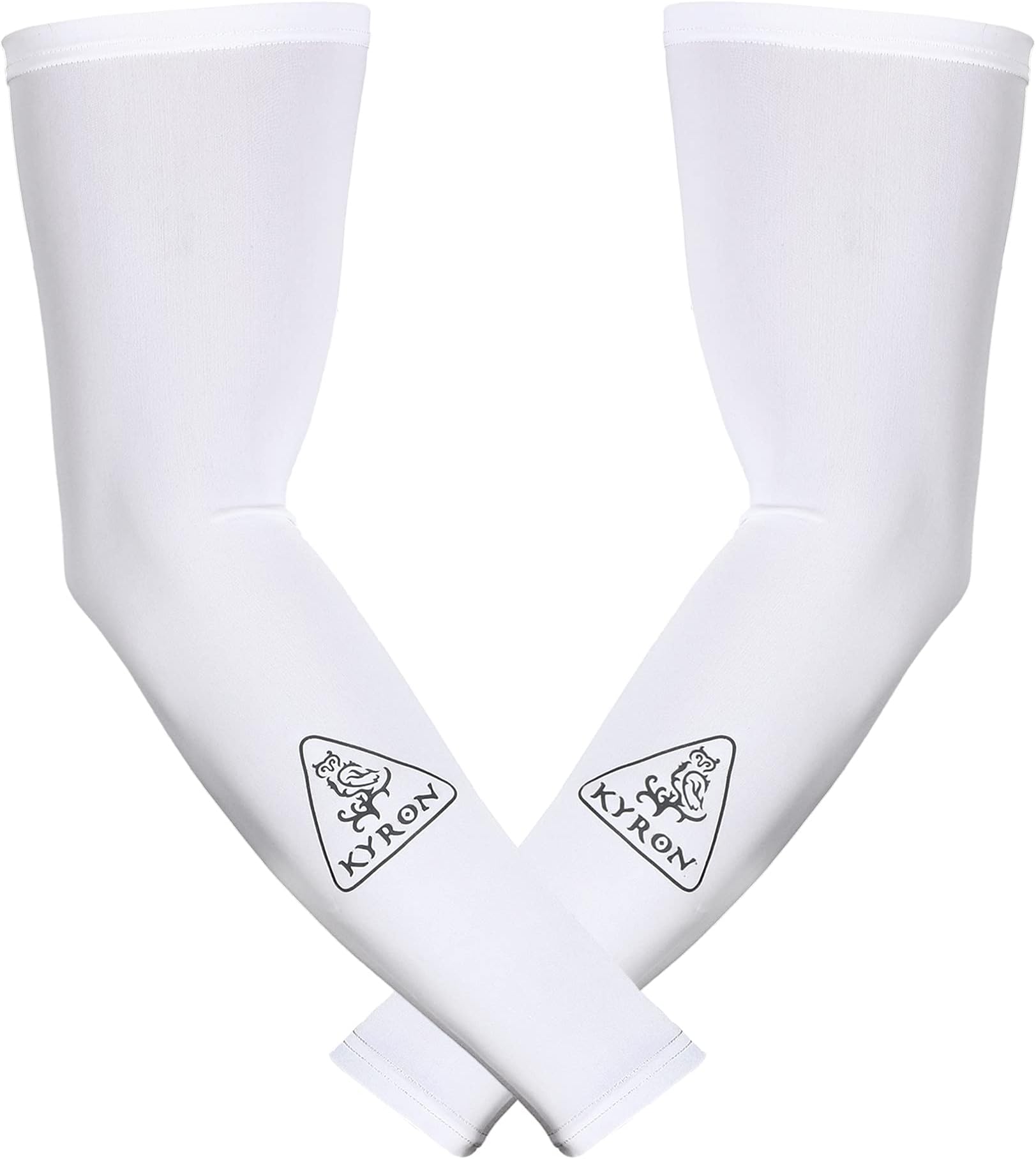 Kyron Fashions Unisex Cotton Full Hand Arm Seeves Driving Gloves (White, Free Size)