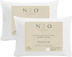 Kit com 2 Travesseiro Camesa by Gato Panda Neo Prime Ecoplum 233 Fios 50x70cm – Macio, Antialérgico, Antiácaro, Lavável, Percal 100% Algodão (2) (2, Macio, 50x70)
