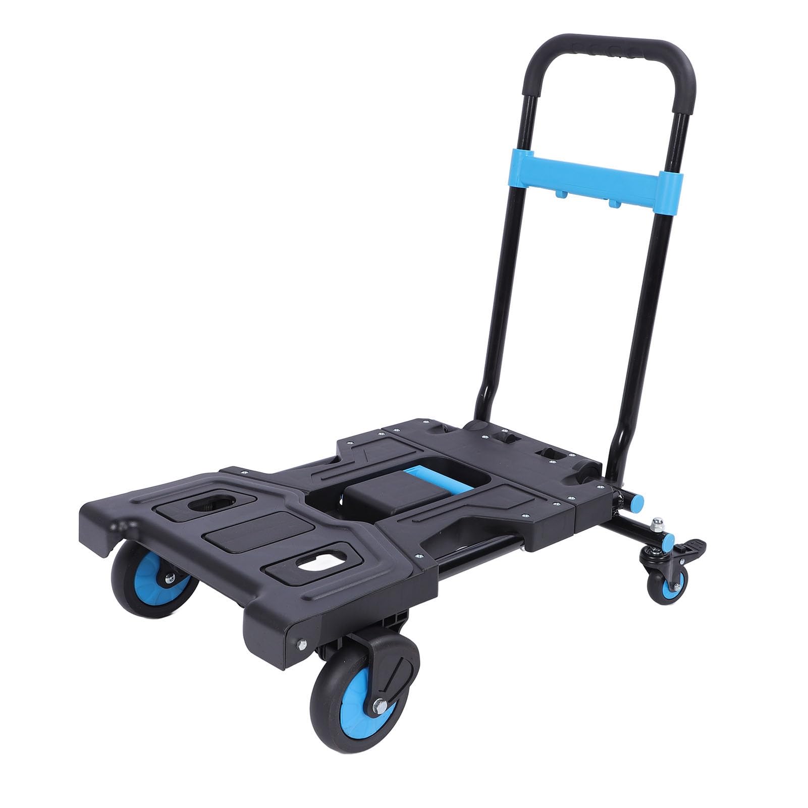 Headerbs Carrello Pieghevole 2 in 1, Carrello Pieghevole in Acciaio PP TPR, capacità 150 Kg, Maniglia Retrattile, 4 Ruote, Portatile per Ufficio Supermercato Shopping Campeggio all'aperto