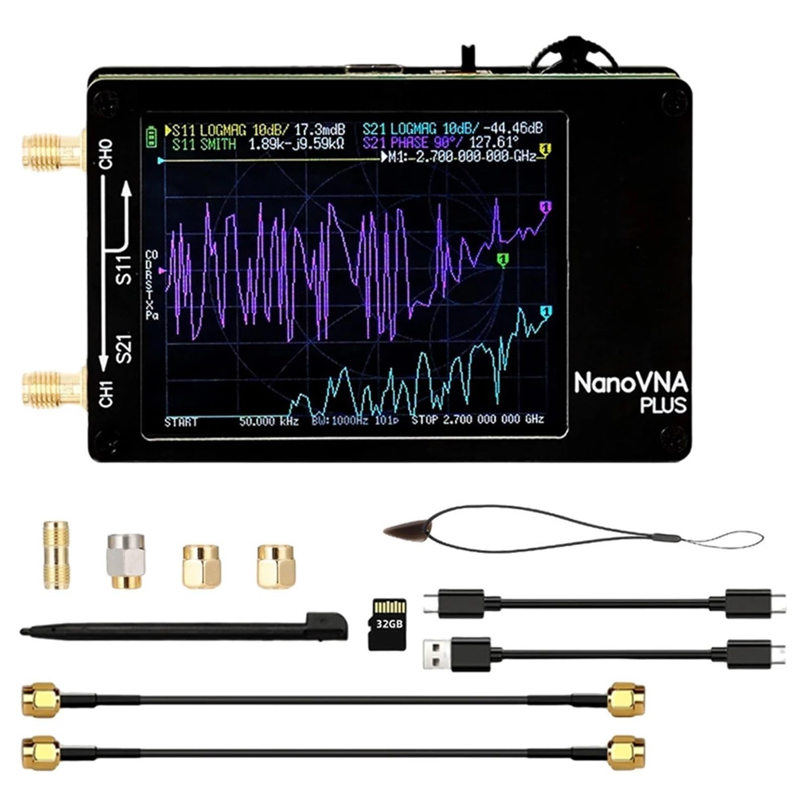 Analizador de red, Analizador De Antena NanoVNA Plus 50 KHz-2,7 GHz MF VHF UHF