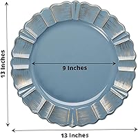 Vista 10 de Efavormart 6 Pack 13" Gold Acrylic Plastic Dinner Plate Chargers With Gold Brushed Wavy Scalloped Rim