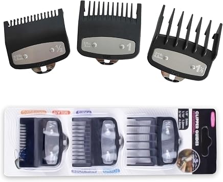 3 Pcs Clipper Guards for Wahl, Professional Replacement Hair Clipper Guide Combs, Hair Clippers Trimmers with Metal Clip, Comb Attachment for Wahl Fits Most Size Clippers Guide Combs (3 PCS)