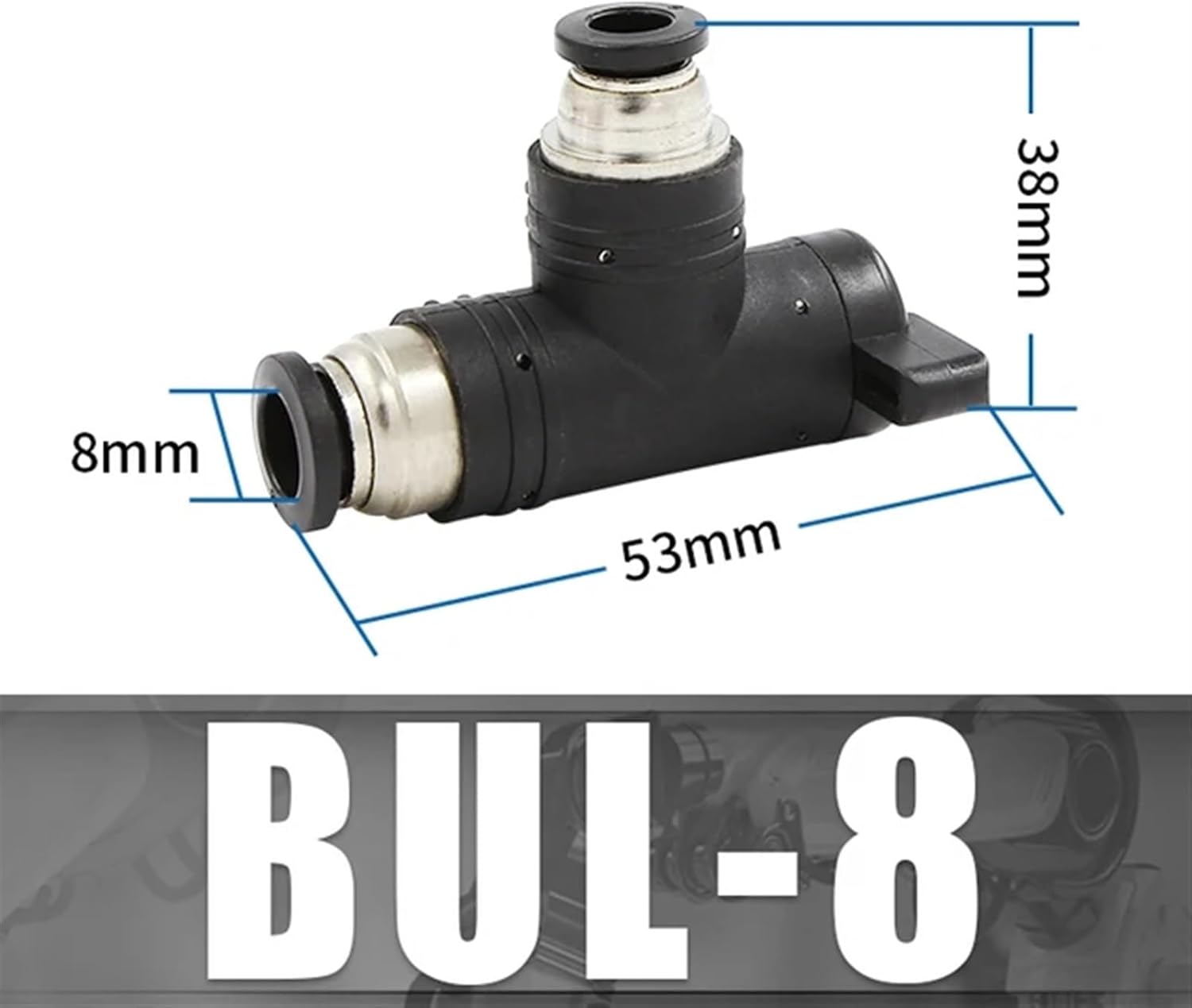 Pneumatic Manual Valve BUC BUL BUM Black Quick Coupling Steering Switch Manual Ball Valve Air Hose 4 6 8 10 12mm Straight Elbow(BUL8mm)