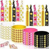 Dingion 48 Pieces Softball Accessories Set Includes 24 Softball Bracelets Wristband Silicone Bracelet 24 Hair Ties Sports Elastic Headband