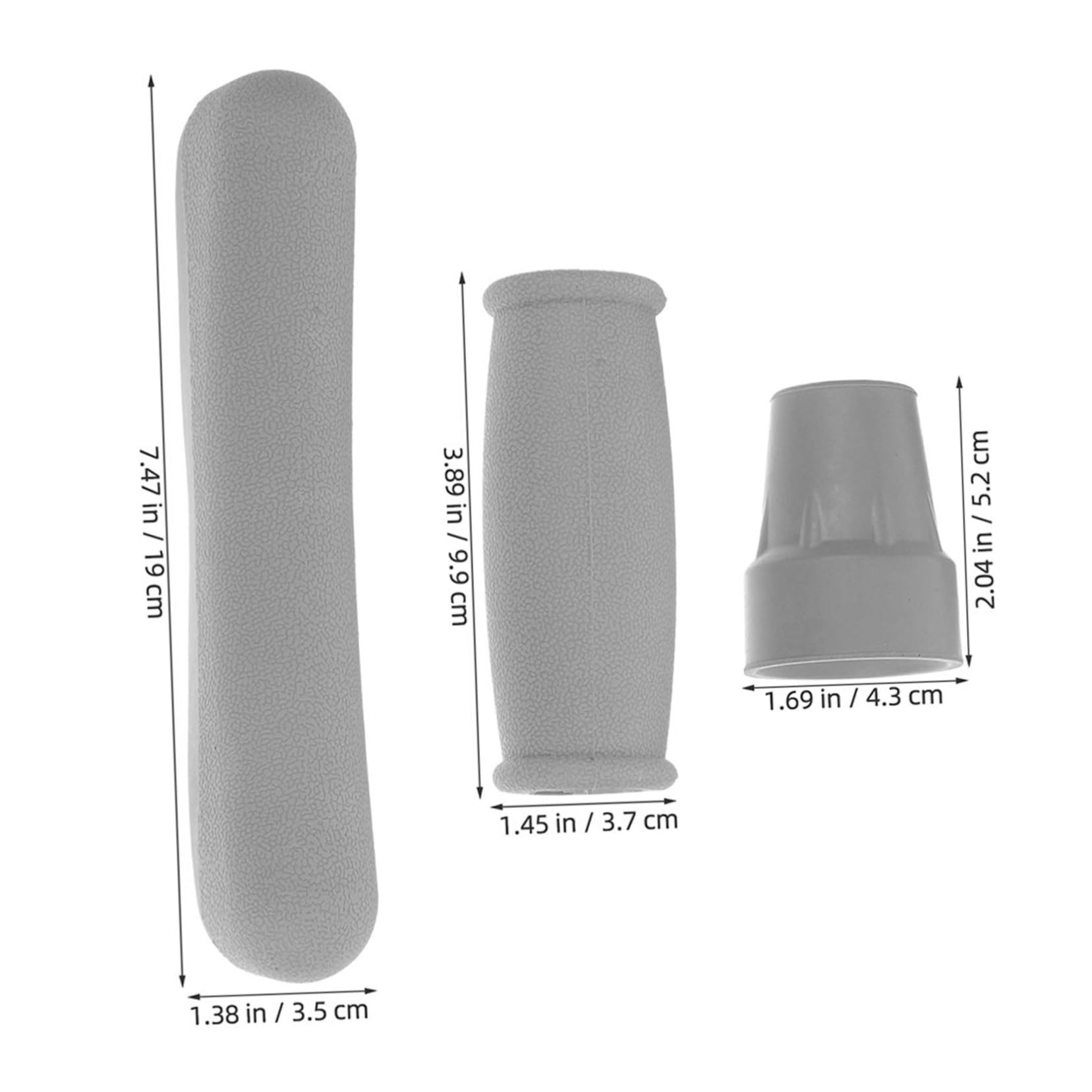 PLAFOPE 4 Set Kit Accessori Stampelle con Cuscinetti Sottoascellari Morbidi Impugnature Ergonomiche Antiscivolo e Gommini in Gomma per Bastoni da Passeggio e Deambulatori Protezione