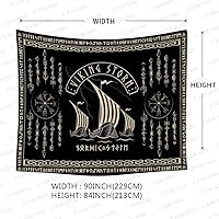 Vista 42 de F-FUN SOUL Tapiz de los vikingos nórdicos, franela suave, 40 x 30 pulgadas, nudo triskele vikingo, runa celta, tapiz de mitología estética