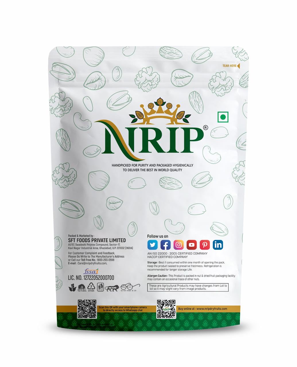 NRIP Premium Seeds Mix, 200g each Edible Seed I Healthy Diet Snacks, omega-3s,dietary fiber | 100% Natural I Chia,Pumpkin,Flax,Watermelon and Sunflower Seeds.