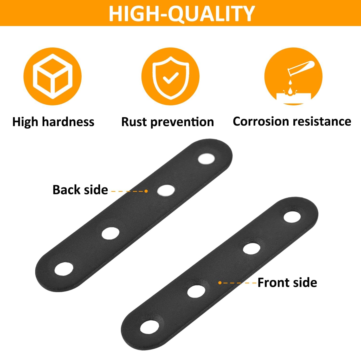 Mending Plates for Wood - 28 Set Metal Flat Plate Straight Bracket for Board, Bed Frame, Furniture & Shelves,Wood Connector Brackets,Stainless Steel (4 Size-28 Set)