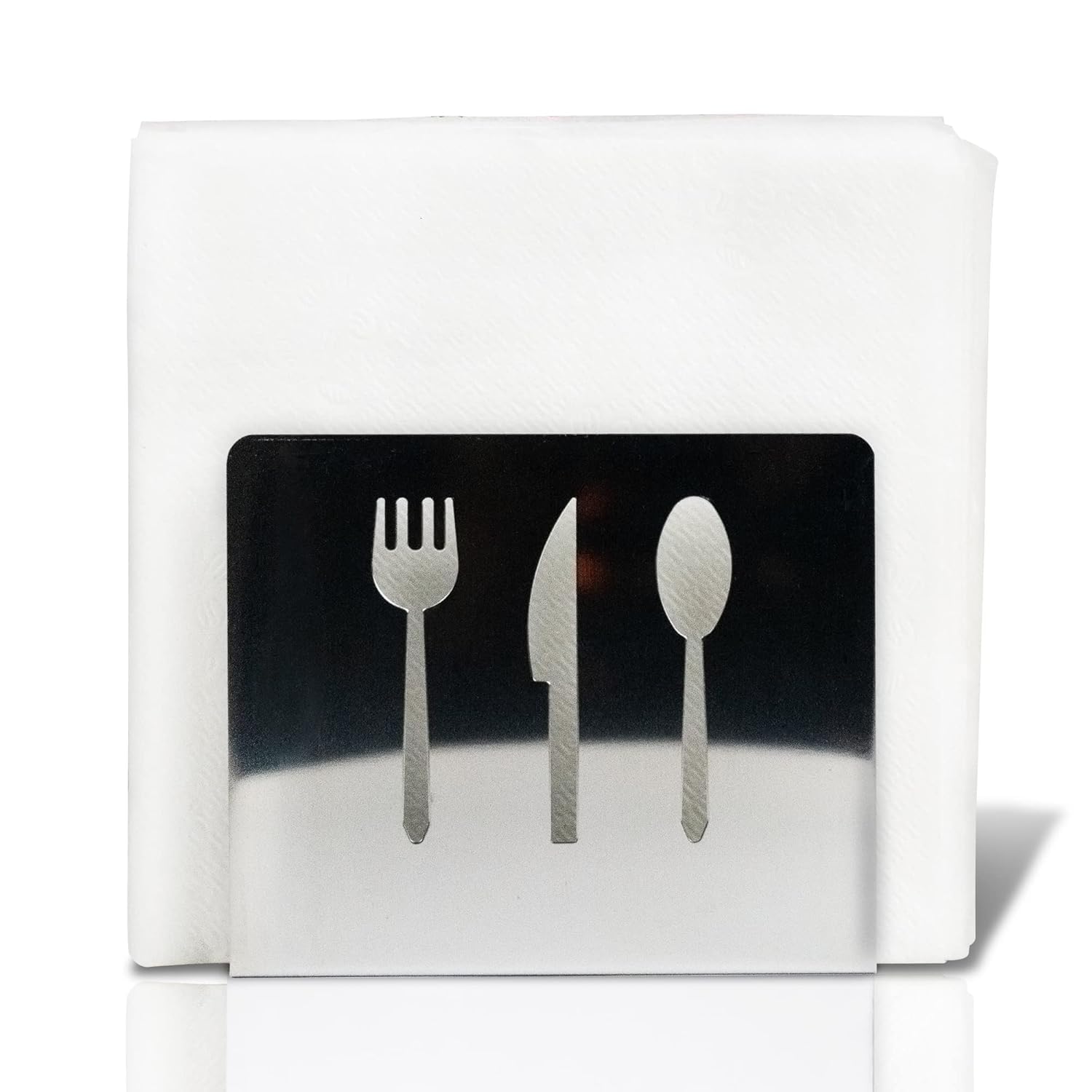 Evaluemart Metal Napkin Tissue Holder | Stainless Steel Cocktail Tiny Table | Standing for Kitchen - Table Decor Outdoor Silver Napkin Tissue Holder 1