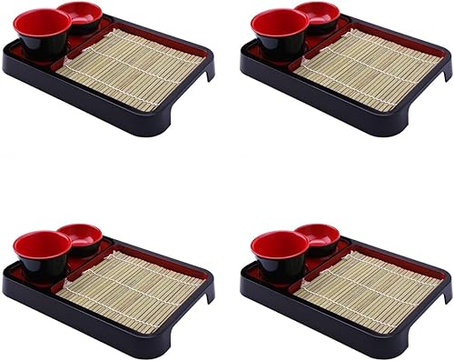 4 juegos japoneses de fideos fríos placa de fideos llanos contenedor de frutas